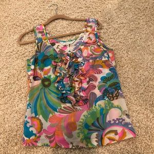 Colorful Trina Turk ruffle top